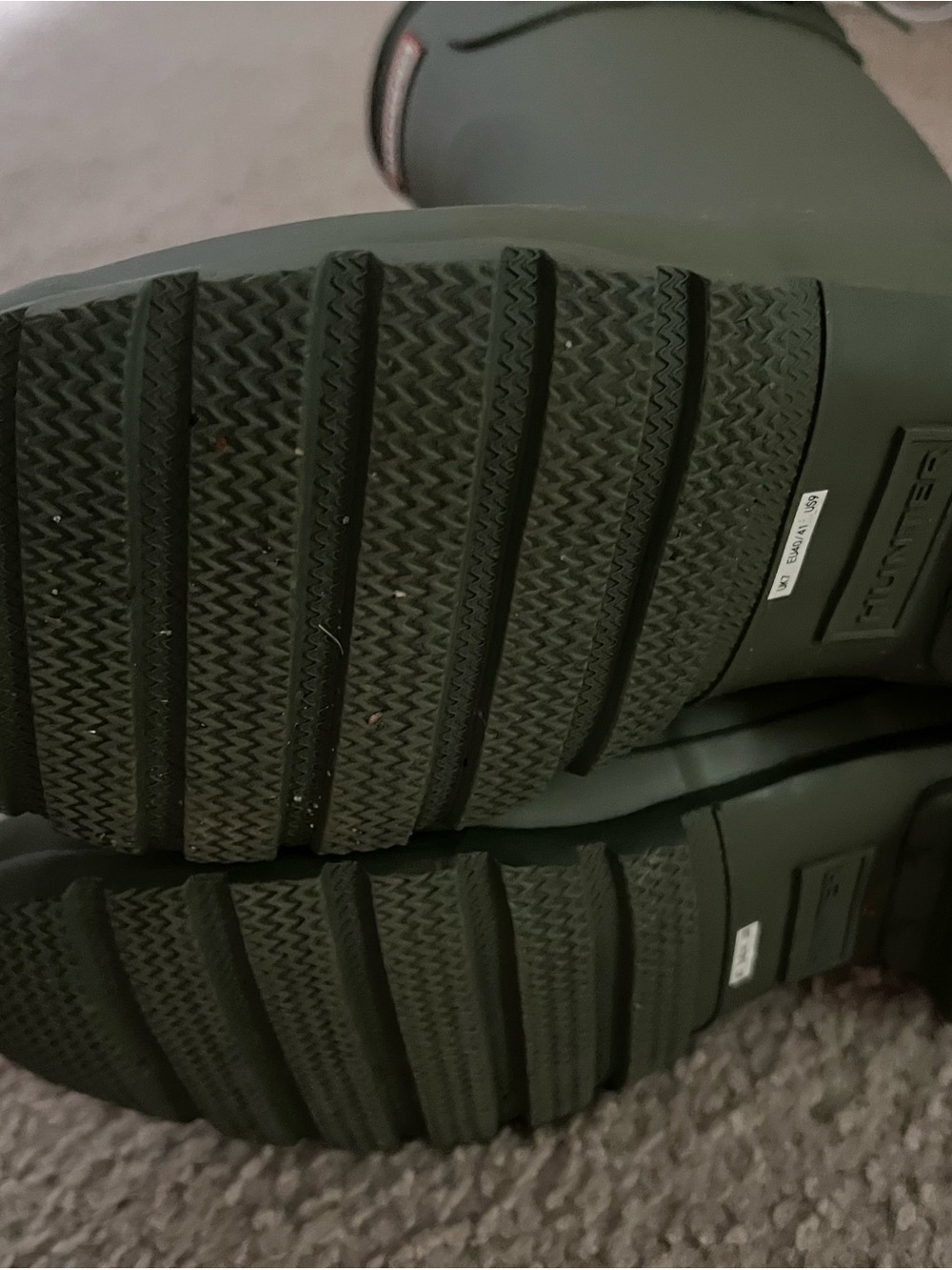 Hunter Olive Green Tall Logo Rain Boots - Picture 3 of 4